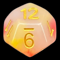 TDSO Opalescence Red & Yellow D12 Dice