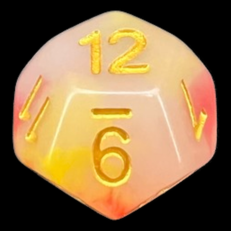 TDSO Opalescence Red & Yellow D12 Dice