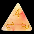 TDSO Opalescence Red & Yellow D4 Dice
