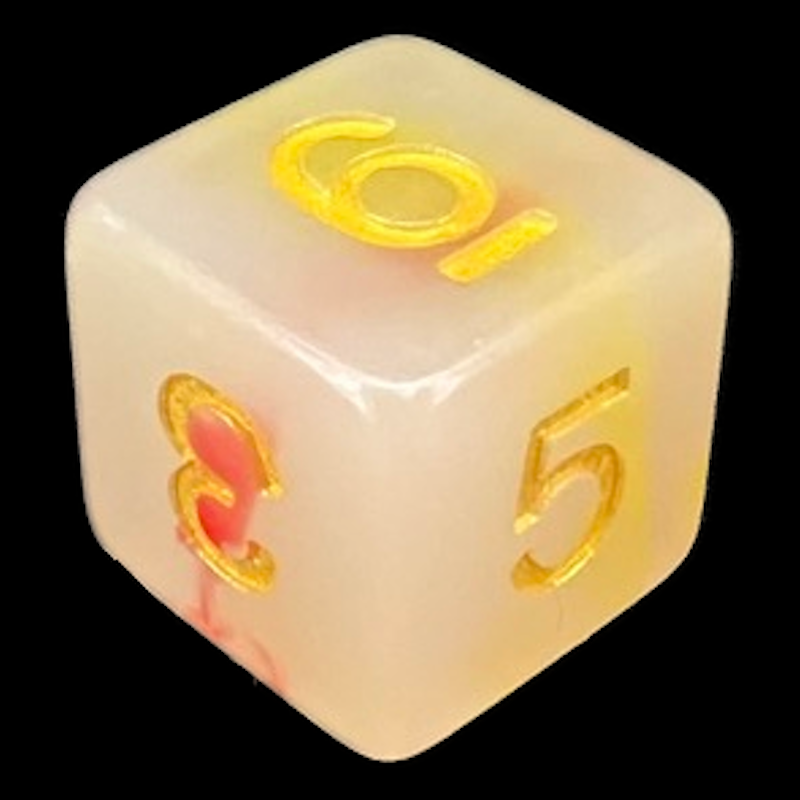 TDSO Opalescence Red & Yellow D6 Dice