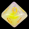 TDSO Opalescence Yellow & Purple D10 Dice