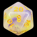 TDSO Opalescence Yellow & Purple D20 Dice
