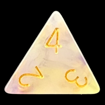 TDSO Opalescence Yellow & Purple D4 Dice