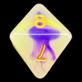 TDSO Opalescence Yellow & Purple D8 Dice