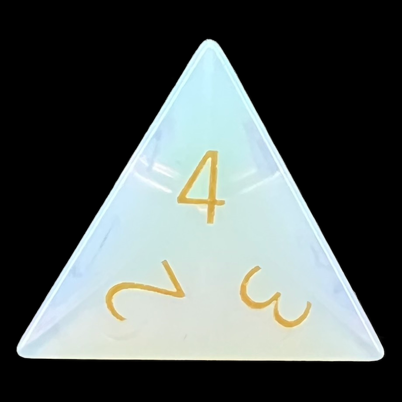 TDSO Gemstone Opalite & Gold D4 Dice