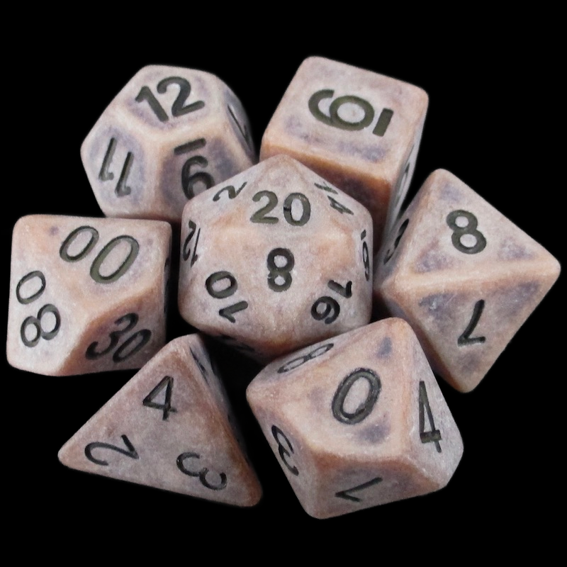 TDSO Opaque Antique Copper 7 Dice Polyset
