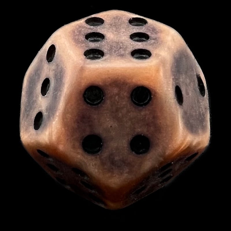 DodecaDice Double D6 Opaque Antique Copper 12 Sided Spot 6 x D6 Dice Set