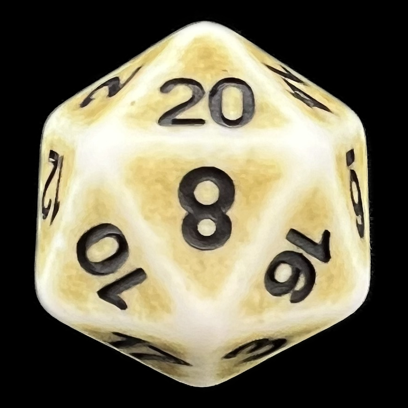 TDSO Opaque Antique Ghostly Green D20 Dice