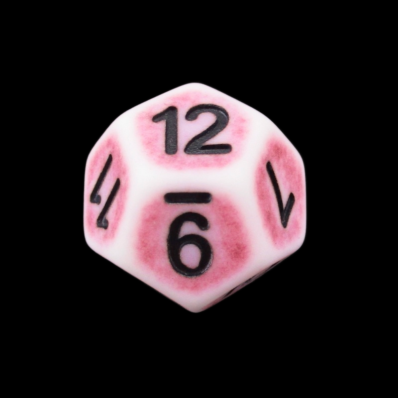 TDSO Opaque Antique Ghostly Red D12 Dice
