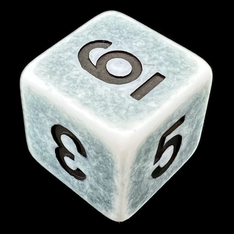 TDSO Opaque Antique Ghostly Teal D6 Dice