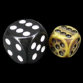 TDSO Opaque Antique Gold 12mm D6 Spot Dice