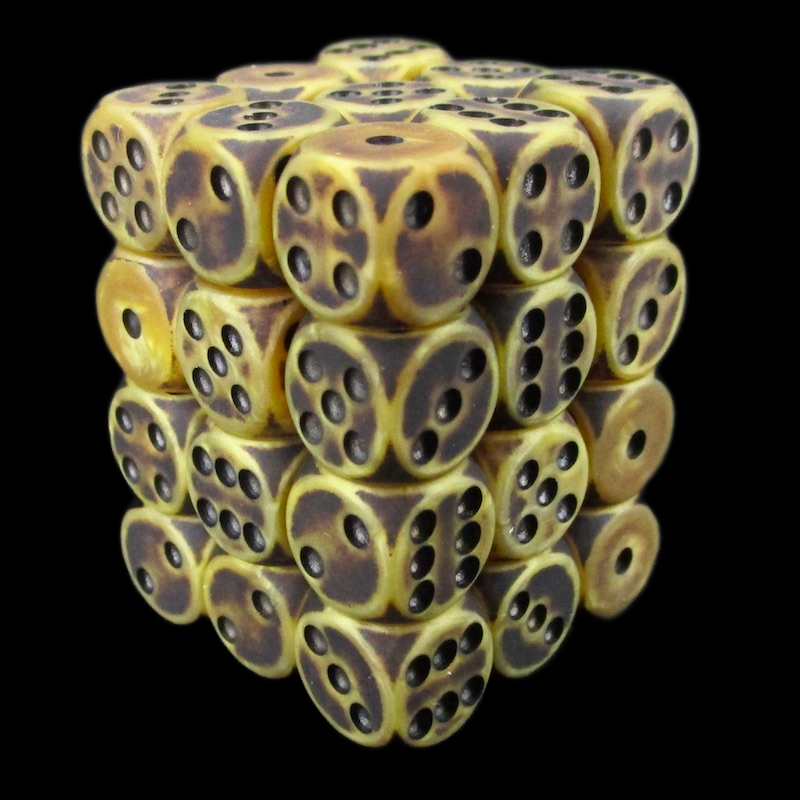 TDSO Opaque Antique Gold 36 x D6 Dice Set