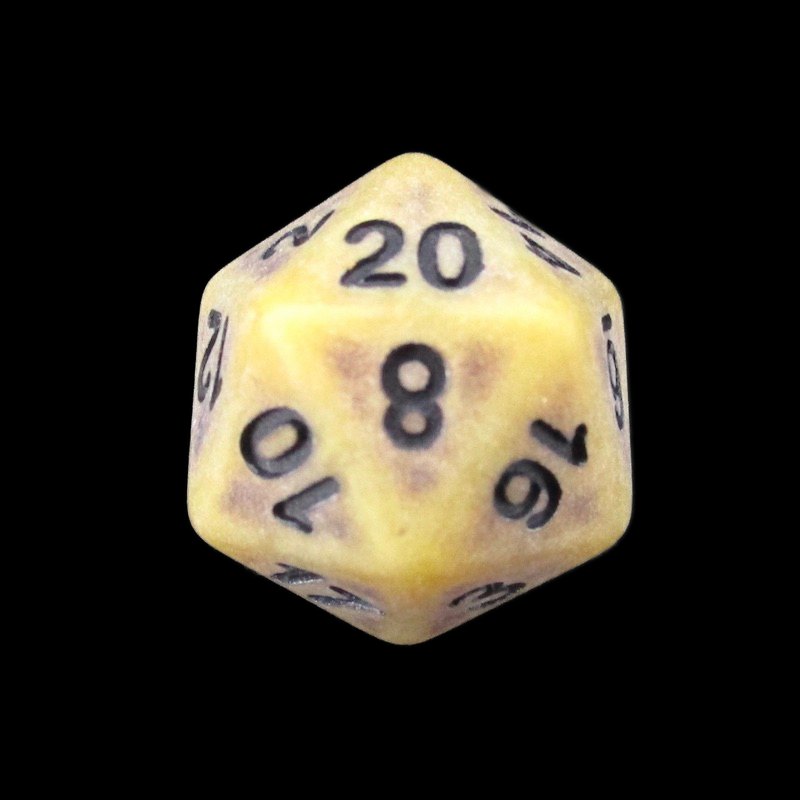 TDSO Opaque Antique Gold D20 Dice