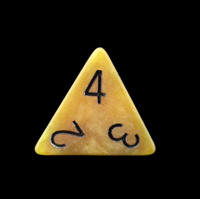 TDSO Opaque Antique Gold D4 Dice