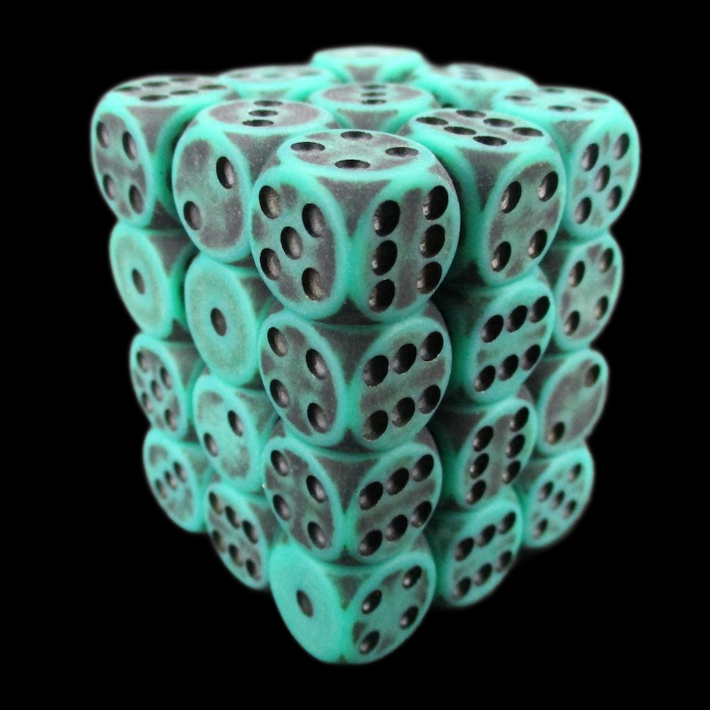 TDSO Opaque Antique Green 36 x D6 Dice Set