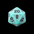 TDSO Opaque Antique Green D20 Dice