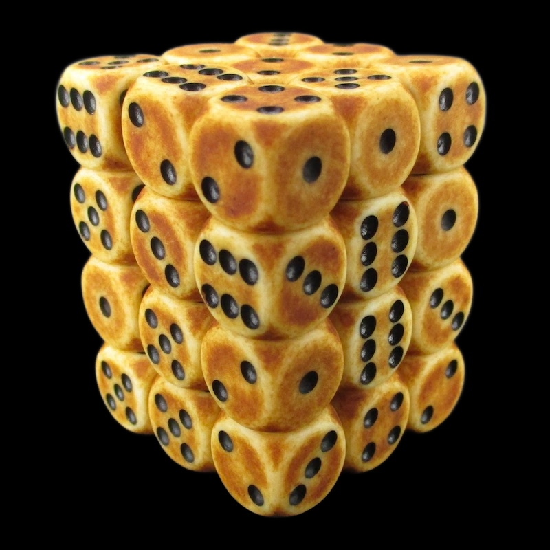 TDSO Opaque Antique Ivory 36 x D6 Dice Set
