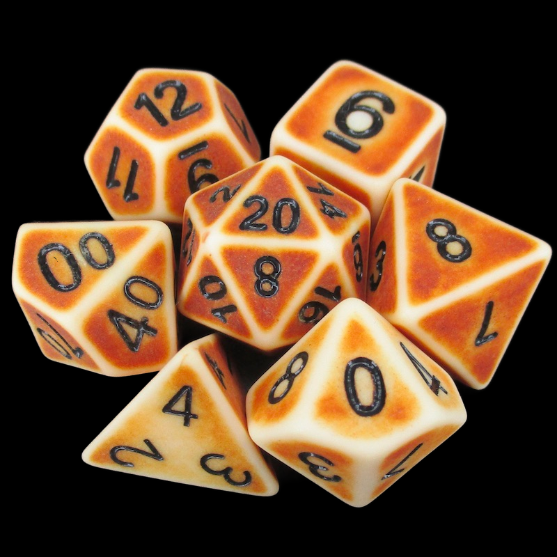 TDSO Opaque Antique Ivory 7 Dice Polyset