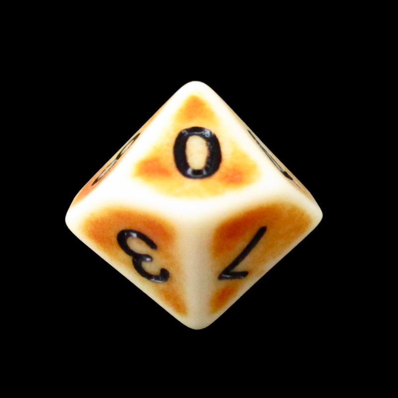 TDSO Opaque Antique Ivory D10 Dice