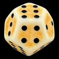 DodecaDice Double D6 Opaque Antique Ivory 12 Sided Spot D6 Dice