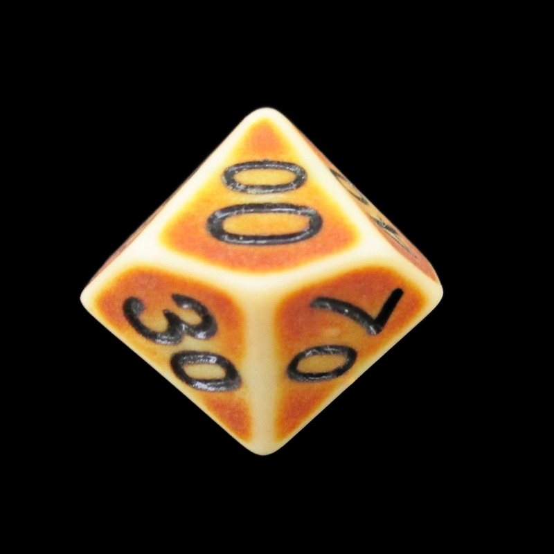 TDSO Opaque Antique Ivory Percentile Dice