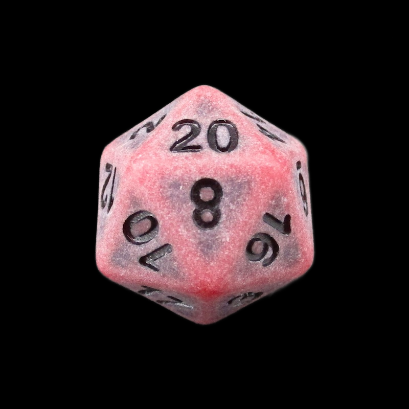 TDSO Opaque Antique Red D20 Dice
