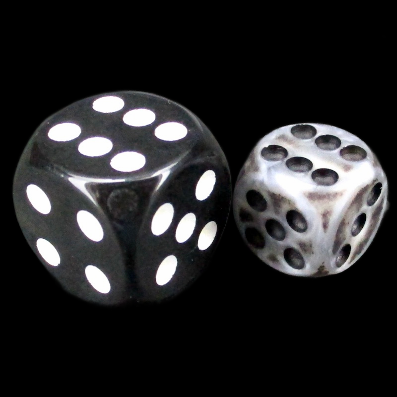 TDSO Opaque Antique Silver 36 x D6 Dice Set