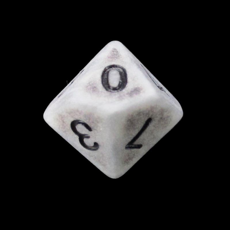 TDSO Opaque Antique Silver D10 Dice