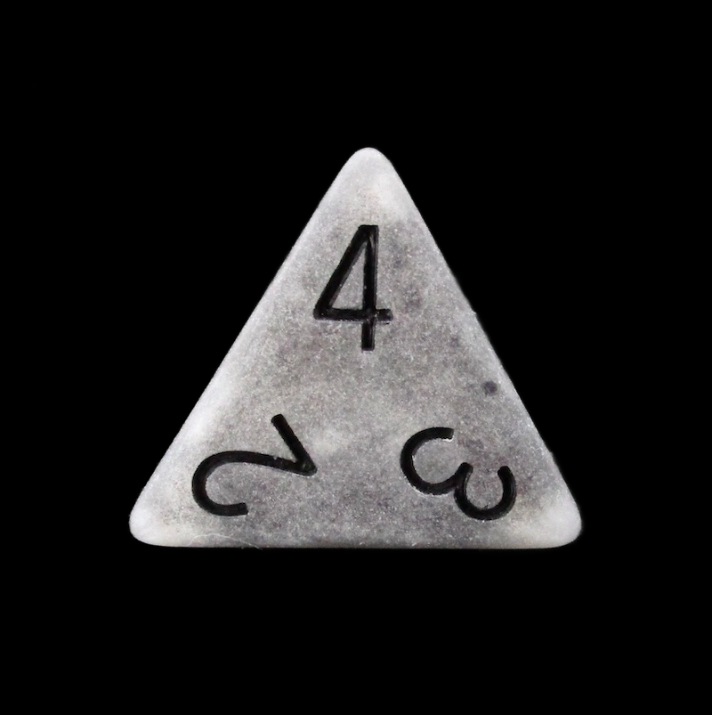 TDSO Opaque Antique Silver D4 Dice