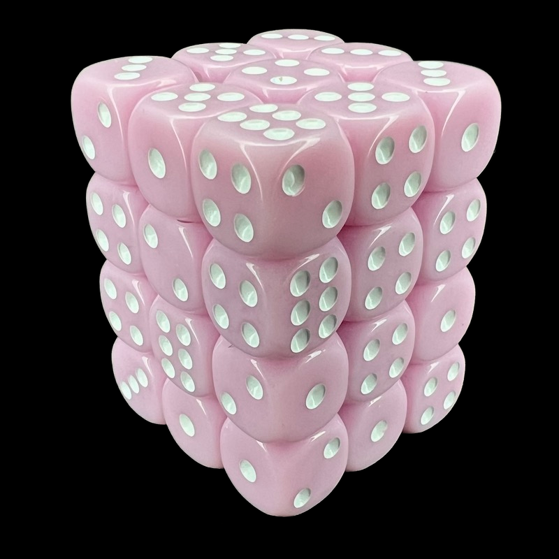 TDSO Opaque Baby Pink 36 x D6 Dice Set
