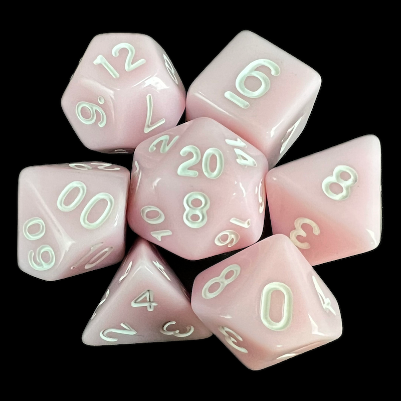 TDSO Opaque Baby Pink 7 Dice Polyset