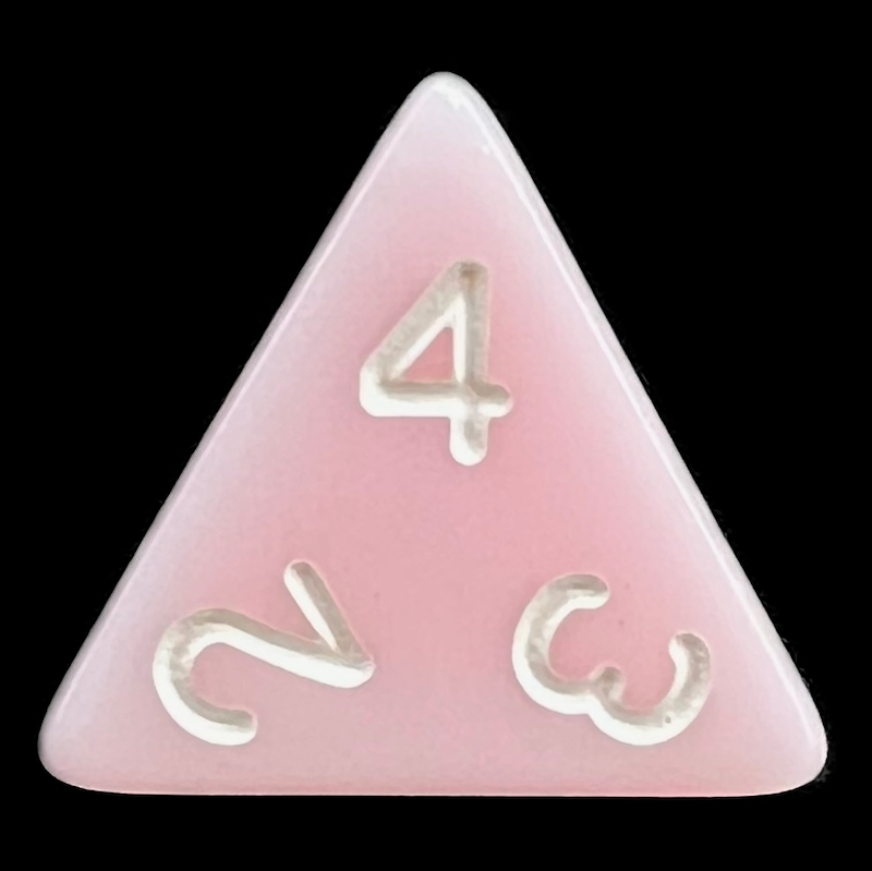 TDSO Opaque Baby Pink D4 Dice