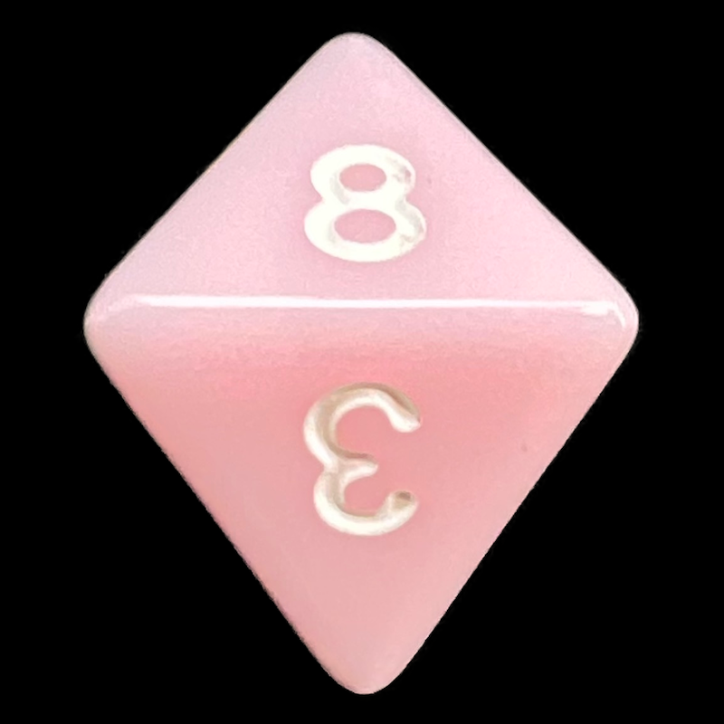 TDSO Opaque Baby Pink D8 Dice