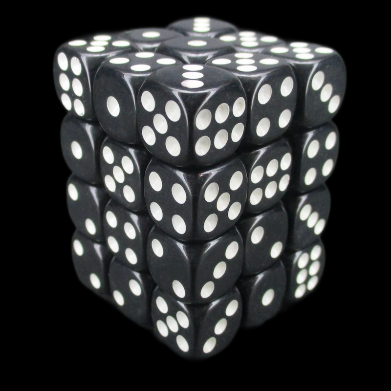 TDSO Opaque Black 36 x D6 Dice Set