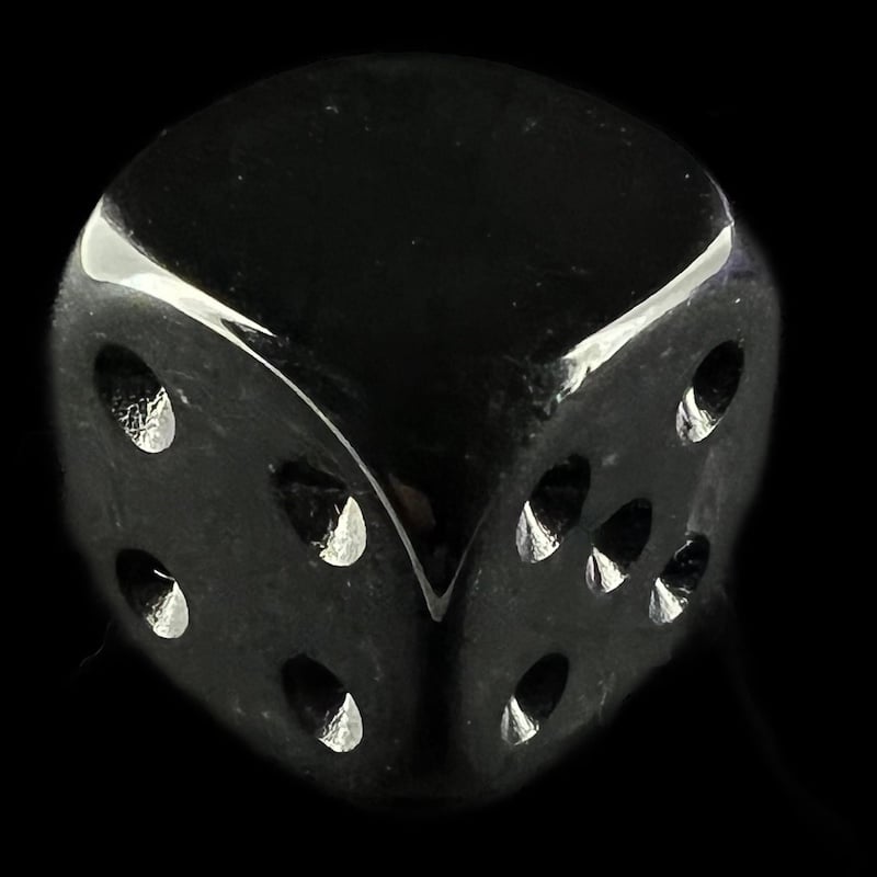 TDSO Opaque Black Blank Faced Uninked D6 Spot Dice
