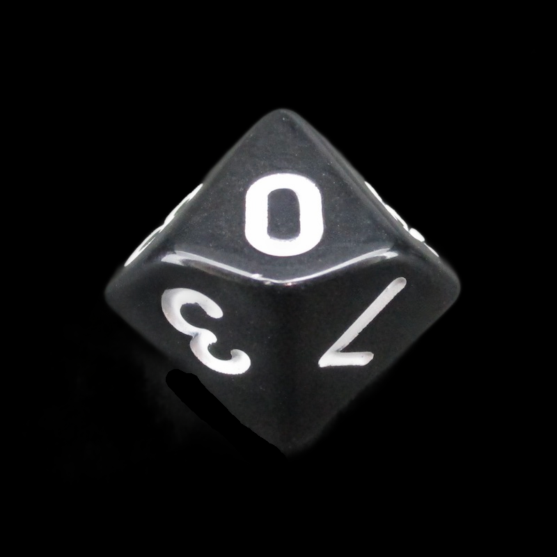 TDSO Opaque Black D10 Dice