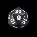 TDSO Opaque Black D20 Dice