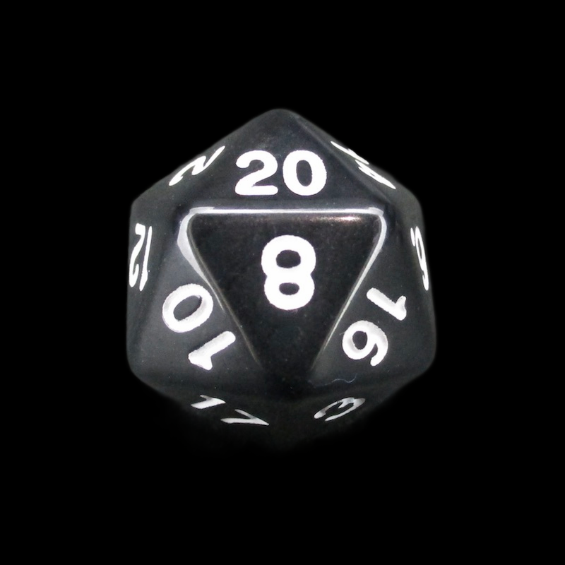 TDSO Opaque Black D20 Dice