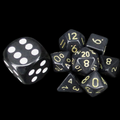 TDSO Opaque Black & Gold MINI 10mm 7 Dice Polyset