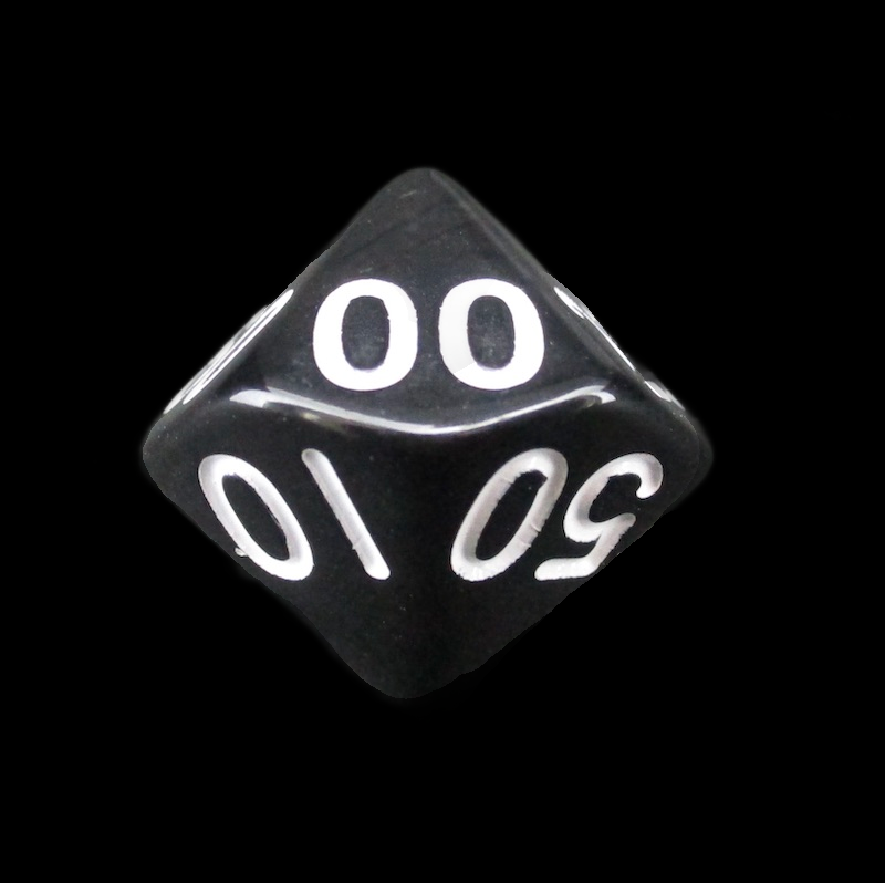 TDSO Opaque Black Percentile Dice