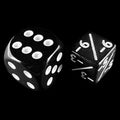 TDSO Opaque Black & White Negative Counter 12mm D6 Dice