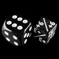 TDSO Opaque Black & White Positive Counter 12mm D6 Dice
