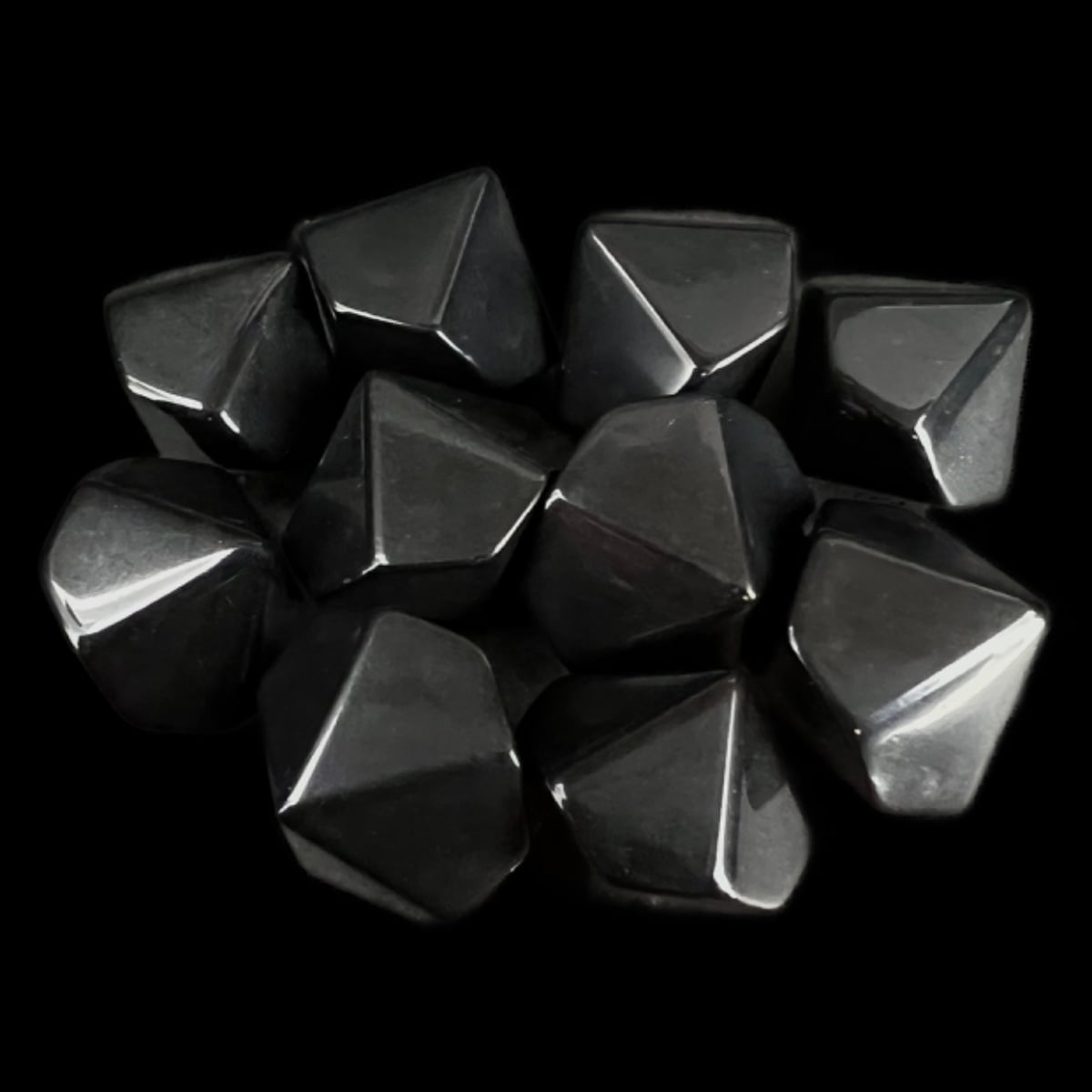 TDSO Opaque Blank Black 16mm 10 x D10 Dice Set