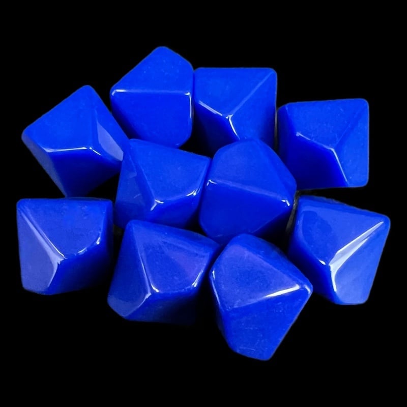 TDSO Opaque Blank Blue 16mm 10 x D10 Dice Set