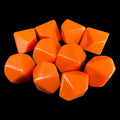 TDSO Opaque Blank Orange 16mm 10 x D10 Dice Set