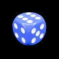 TDSO Opaque Blue & White 16mm D6 Spot Dice