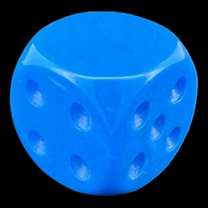 TDSO Opaque Blue Blank Faced Uninked D6 Spot Dice