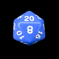 TDSO Opaque Blue D20 Dice