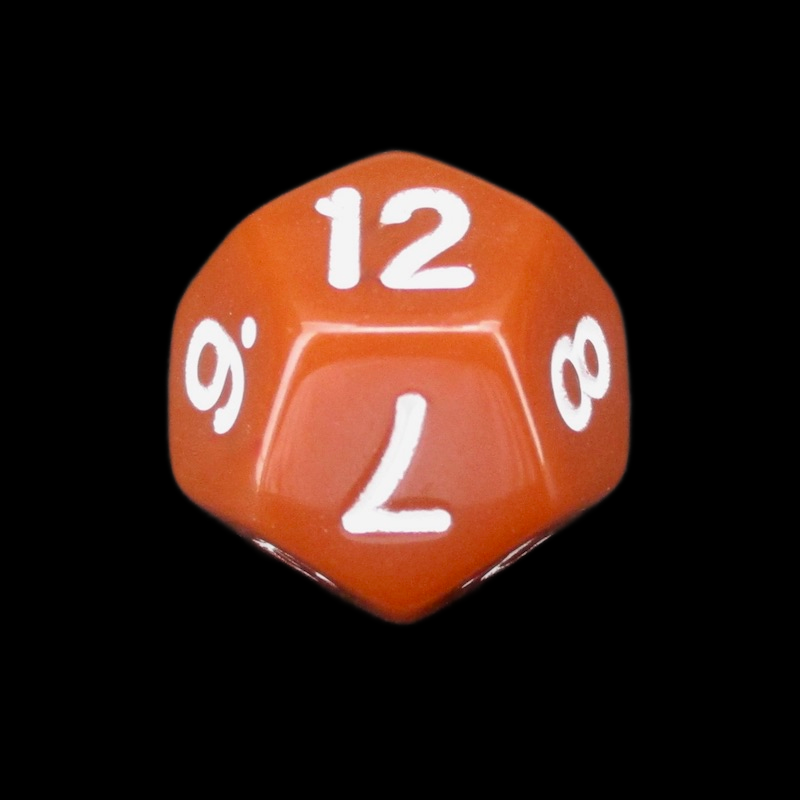 TDSO Opaque Brown D12 Dice
