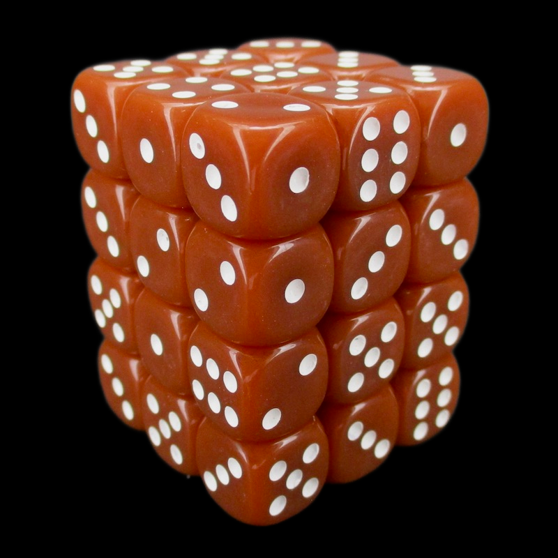 TDSO Opaque Brown 36 x D6 Dice Set